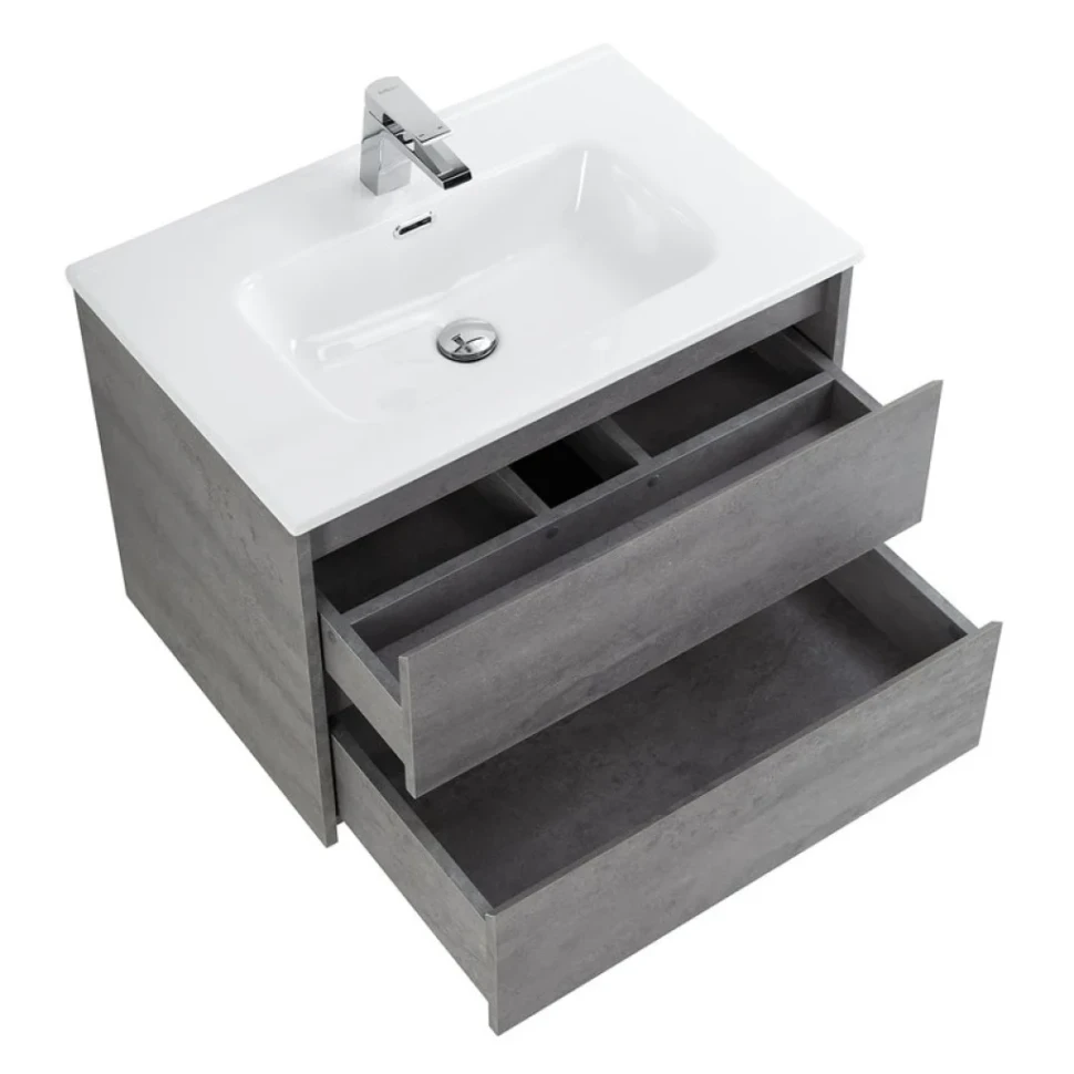 Тумба с раковиной BelBagno Kraft 70 подвесная, 2 ящика, cemento grigio