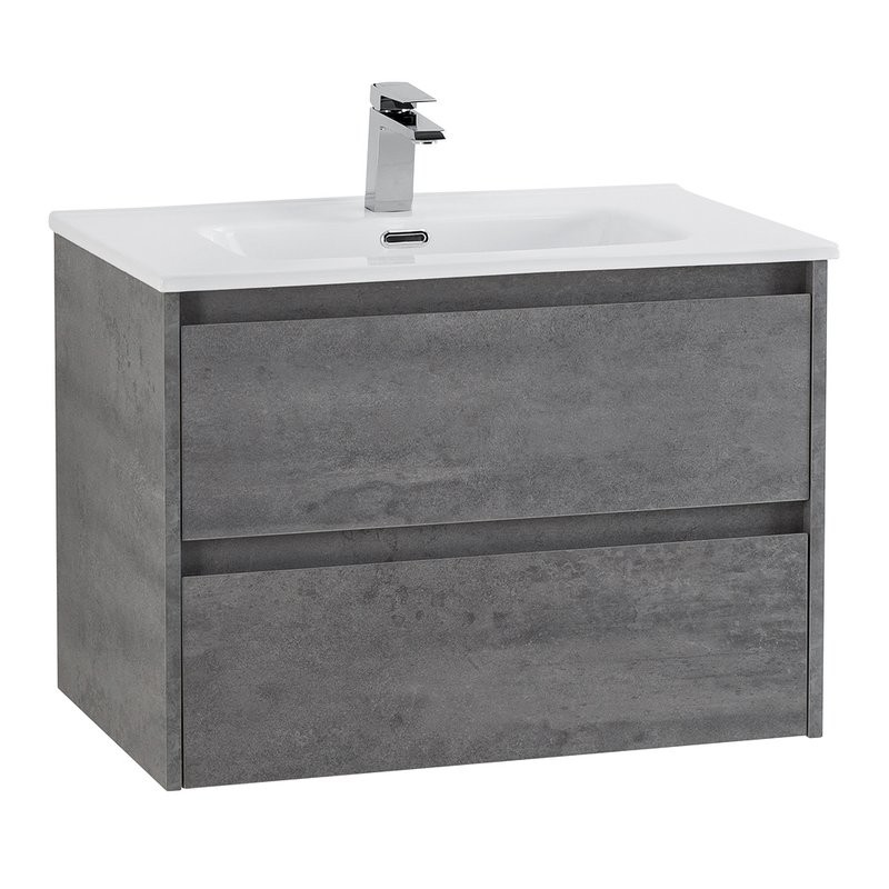 Тумба с раковиной BelBagno Kraft 70 подвесная, 2 ящика, cemento grigio
