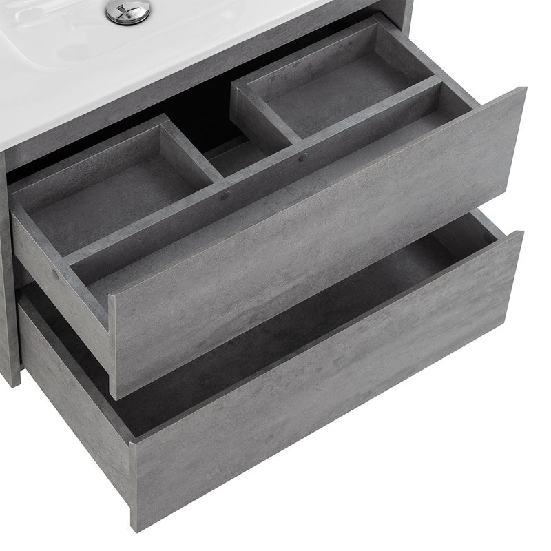 Тумба с раковиной BelBagno Kraft 70 подвесная, 2 ящика, cemento grigio