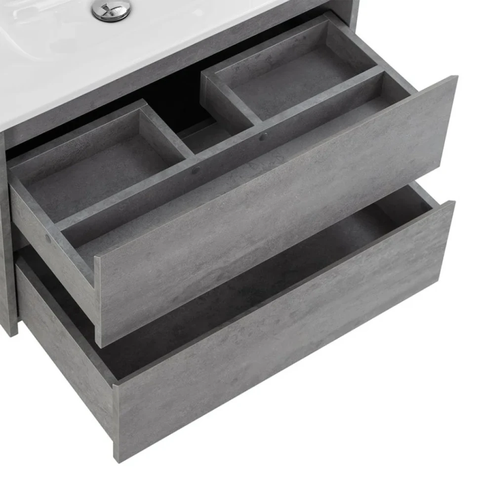 Тумба с раковиной BelBagno Kraft 70 подвесная, 2 ящика, cemento grigio