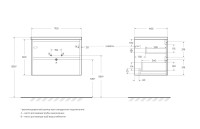 Тумба с раковиной BelBagno Kraft 70 подвесная, 2 ящика, cemento grigio