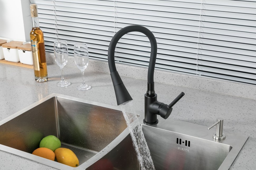 Смеситель для кухни Frap H44 F4044-6 с гибким изливом, черный