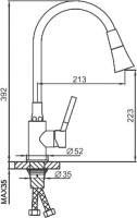 Смеситель для кухни Frap H44 F4044-6 с гибким изливом, черный
