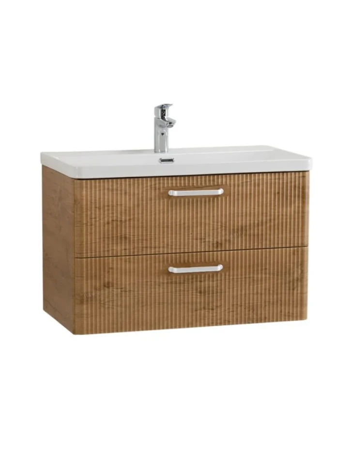 Тумба с раковиной BelBagno Due 80 ручки белые, rovere nature