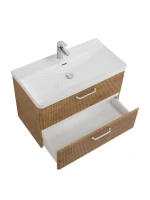 Тумба с раковиной BelBagno Due 80 ручки белые, rovere nature