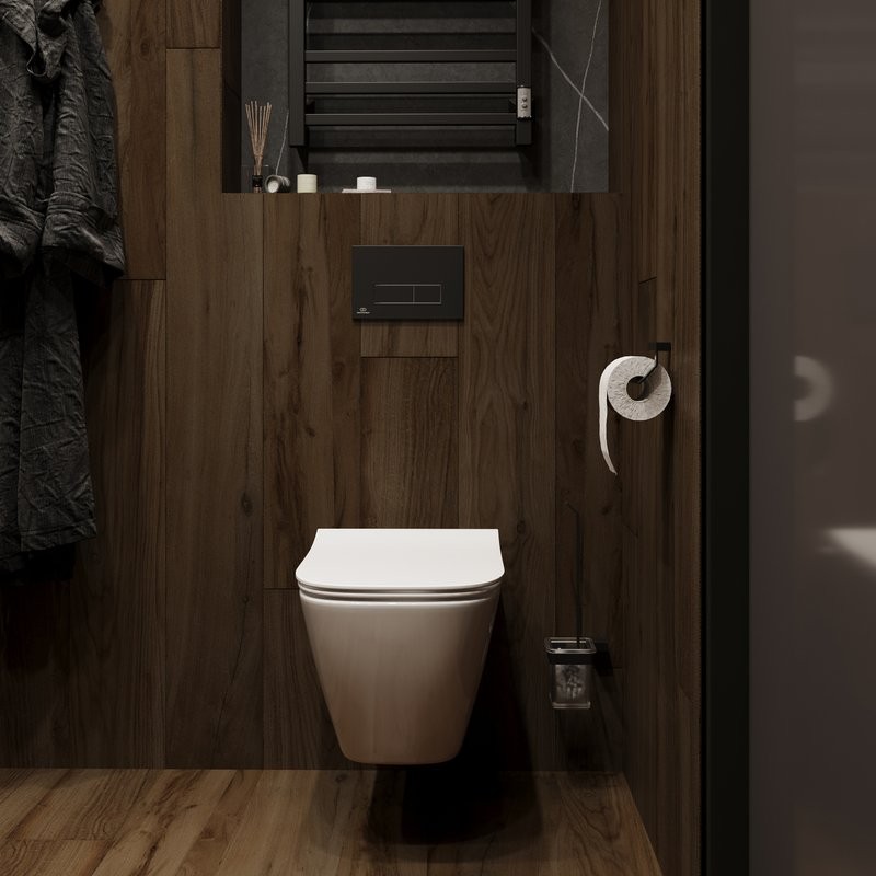 Комплект Унитаз подвесной Ideal Standard I Life B T461401 безободковый, euro white + Крышка T500301 с микролифтом + Инсталляция Geberit Duofix Delta 458.149.21.1 с кнопкой смыва, хром + Звукоизоляция