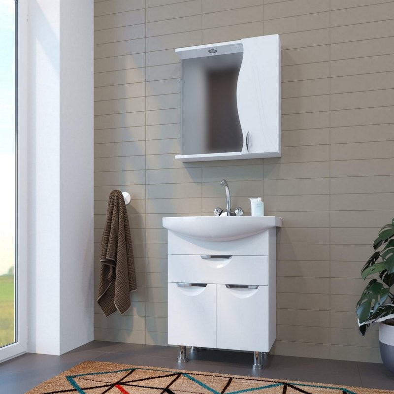 Зеркало Mixline Лима 65 правое с подсветкой, белое