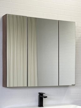 Зеркало-шкаф Comforty Соло 90 темно-коричневый дуб