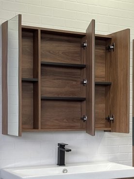 Зеркало-шкаф Comforty Соло 90 темно-коричневый дуб