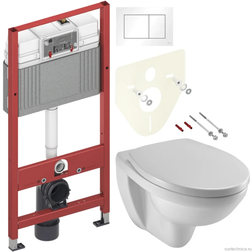 Комплект Унитаз подвесной Jacob Delafon Patio + Крышка E4267 + Инсталляция TECE Base 9400413 4 в 1 с кнопкой смыва