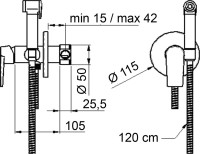 Гигиенический душ Remer Dream D65W со смесителем, С ВНУТРЕННЕЙ ЧАСТЬЮ