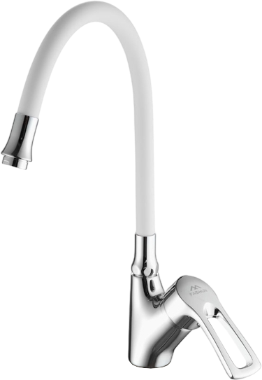 Смеситель для кухни Fashun A4466+A7256 хром, белый