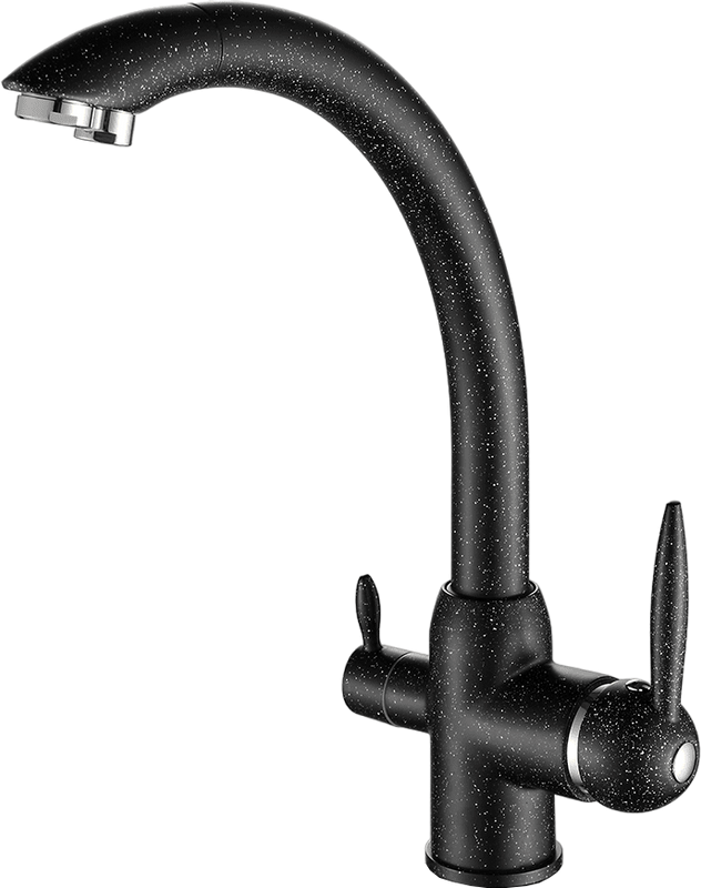 Смеситель для кухни Fashun A4399-7 с краном для питьевой воды, черный