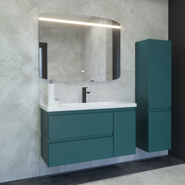 Мебель для ванной комнаты Caprigo Forte 100 R подвесная, изумрудно-бирюзовая
