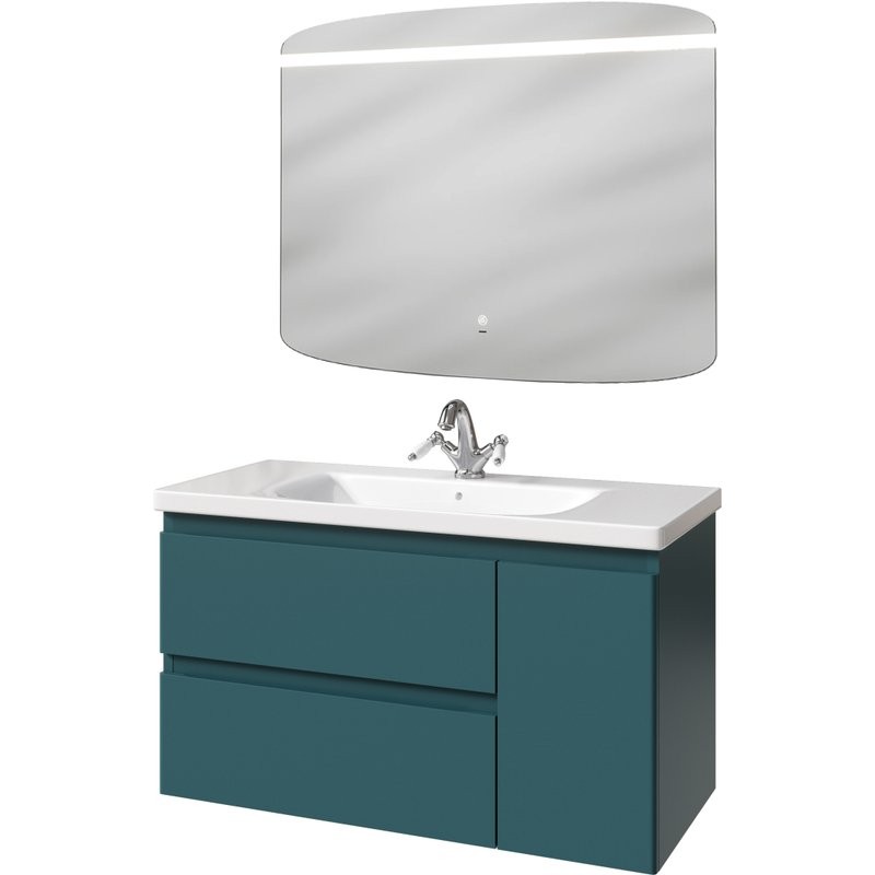 Мебель для ванной комнаты Caprigo Forte 100 R подвесная, изумрудно-бирюзовая