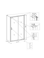 Душевой уголок Veconi Rovigo RV-046 150x70x195, профиль матовый хром, стекло прозрачное