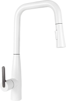 Смеситель для кухни Kaiser Claro 22144-24 белый матовый и вороненая сталь