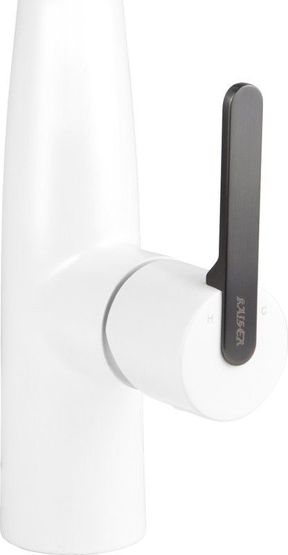 Смеситель для кухни Kaiser Claro 22144-24 белый матовый и вороненая сталь