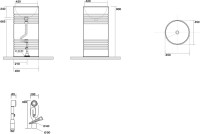 Раковина Kerasan Artwork Barrel 4742K01 45 см, белая