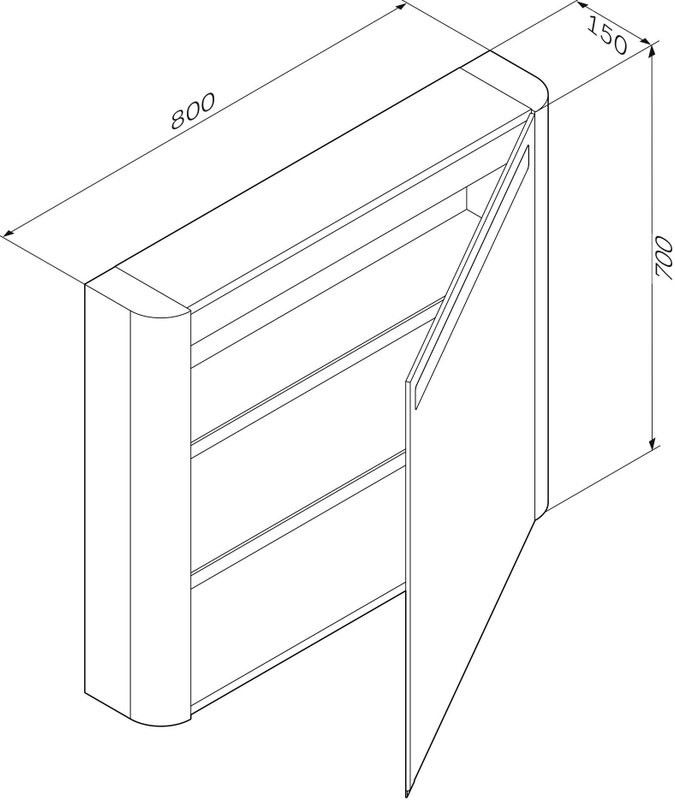 Зеркало-шкаф AM.PM Sensation 80 R мятное