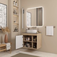 Тумба подвесная Teymi Nura 70, дуб эврика/графит матовый T60530