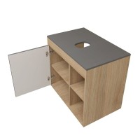 Тумба подвесная Teymi Nura 70, дуб эврика/графит матовый T60530