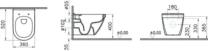 Комплект Унитаз подвесной VitrA S50 + Крышка + Инсталляция Grohe Rapid SL 38772001 3 в 1 с кнопкой смыва + Звукоизоляция