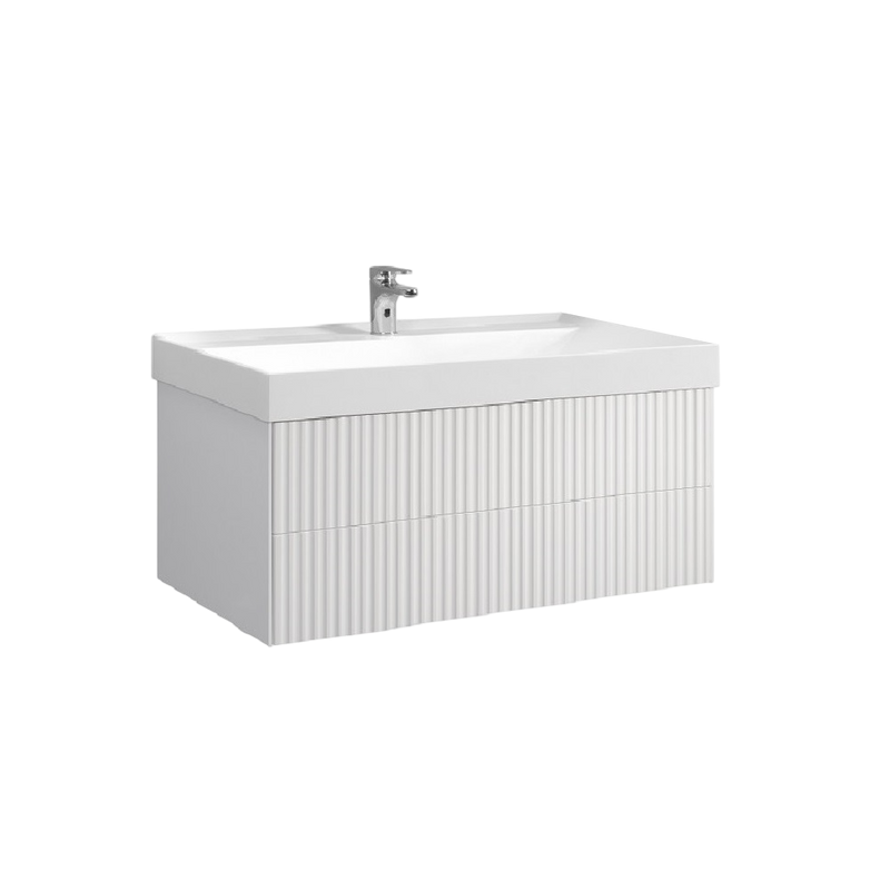 Тумба с раковиной Belux Сиртаки 120 подвесная, белая матовая