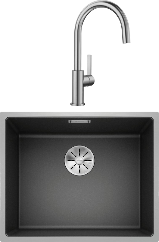 Комплект Мойка Blanco Subline 500-IF антрацит + Смеситель Candor 523120