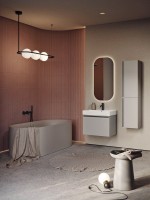 Тумба с раковиной Aqwella Pure 65 серый туман