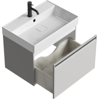 Тумба с раковиной Aqwella Pure 65 серый туман