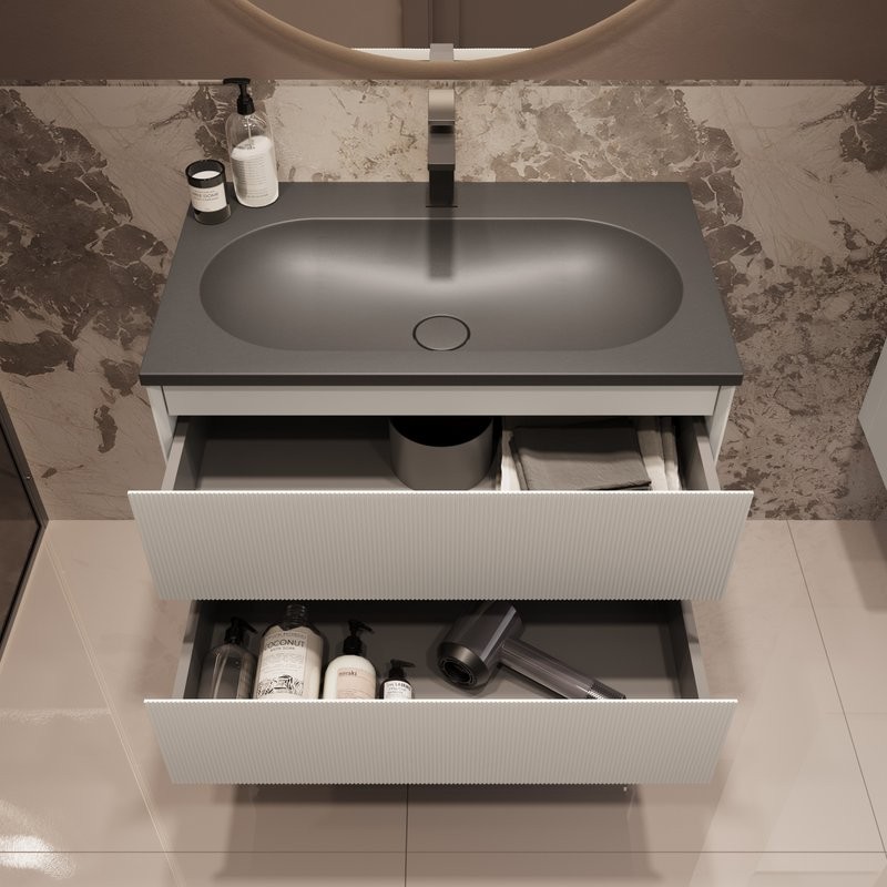 Тумба под раковину без столешницы Vincea Welle 80 m.white soft-touch