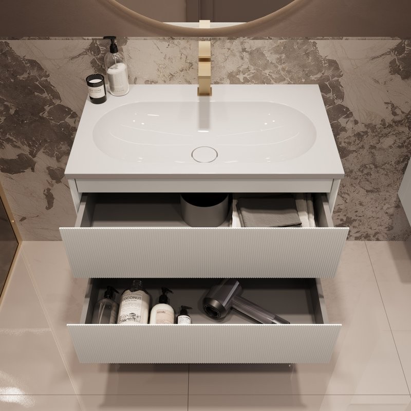 Тумба под раковину без столешницы Vincea Welle 80 m.white soft-touch