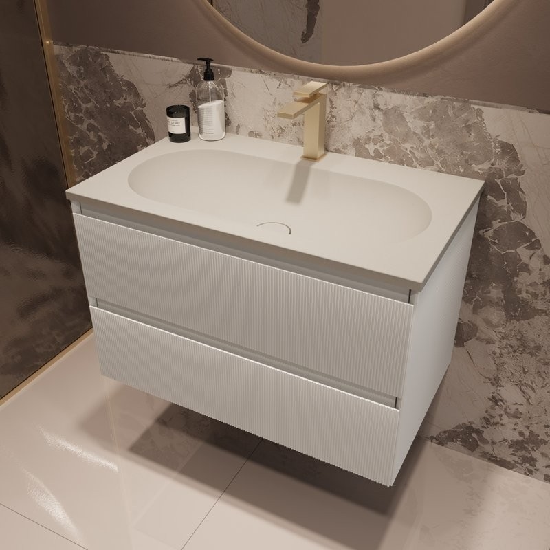 Тумба под раковину без столешницы Vincea Welle 80 m.white soft-touch