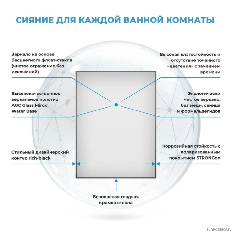 Зеркало Wellsee 7 Rays’ Spectrum 60х80 черное матовое
