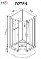 Душевая кабина DTO D D278 профиль хром, стекло матовое