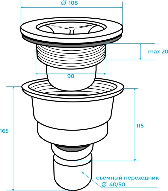Поддон для душа RGW Stone Tray ST/T-0100W 100х100х3 с сифоном