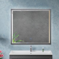 Зеркало Cezares Interni 100x90 с подсветкой, с антизапотевателем, титан