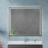 Зеркало Cezares Interni 100x90 с подсветкой, с антизапотевателем, титан