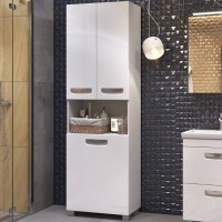 Шкаф пенал для ванной Vigo Plaza 60 с бельевой корзиной
