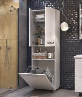 Шкаф пенал для ванной Vigo Plaza 60 с бельевой корзиной