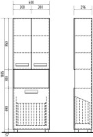 Шкаф пенал для ванной Vigo Plaza 60 с бельевой корзиной