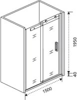 Душевая дверь в нишу Good Door Galaxy Galaxy WTW-150-C-B профиль черный