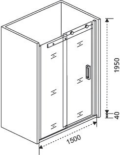 Душевая дверь в нишу Good Door Galaxy Galaxy WTW-150-C-B профиль черный