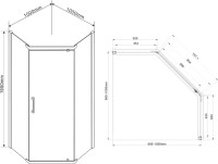 Душевой уголок Vincea Stresa VSP-1S100CLGM 100x100, профиль вороненая сталь, стекло прозрачное