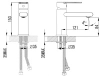 Смеситель для раковины Azario FARO AZPS16459C