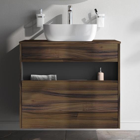 Тумба с раковиной AM.PM Func 80 дуб крафт, со столешницей, раковина M8FWCC10450WG