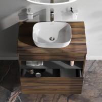 Тумба с раковиной AM.PM Func 80 дуб крафт, со столешницей, раковина M8FWCC10450WG