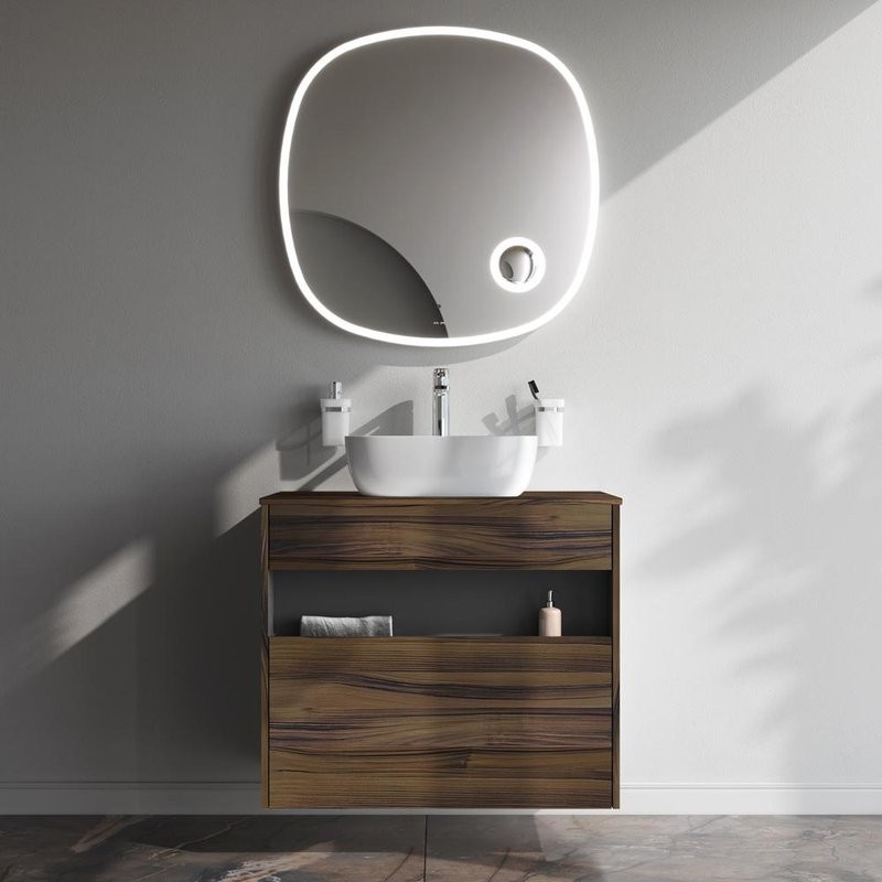 Тумба с раковиной AM.PM Func 80 дуб крафт, со столешницей, раковина M8FWCC10450WG