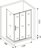 Душевой уголок Good Door Orion Orion WTW+SP-G-CH 110х80